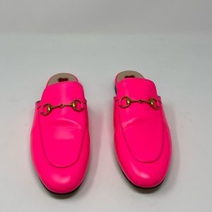 Hot pink Gucci loafer slides